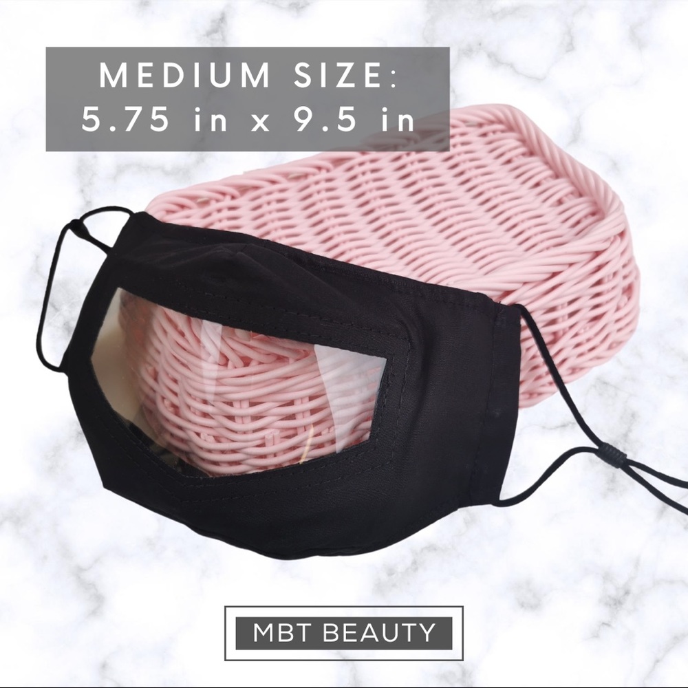 Face Mask: Clear See-Through Anti Fog (BLACK)